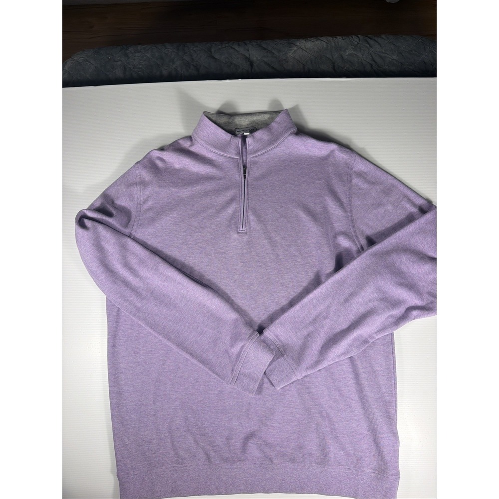 Peter Millar Crest 1/4 Zip Pullover Mens Large Lavender Purple Sweater